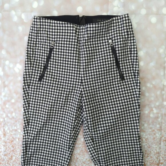 Rag & Bone Simone Zip Pocket Gingham Pants, Women's 0 - Picture 1 of 7